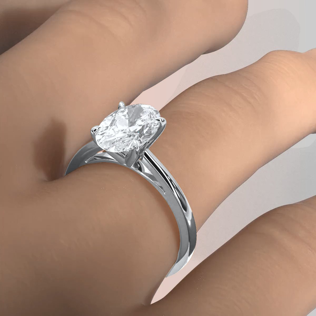 4g Cathedral Style Solitaire 2.5mm Heart Engagement Ring Setting IGI Certified 1.00 Ctw.