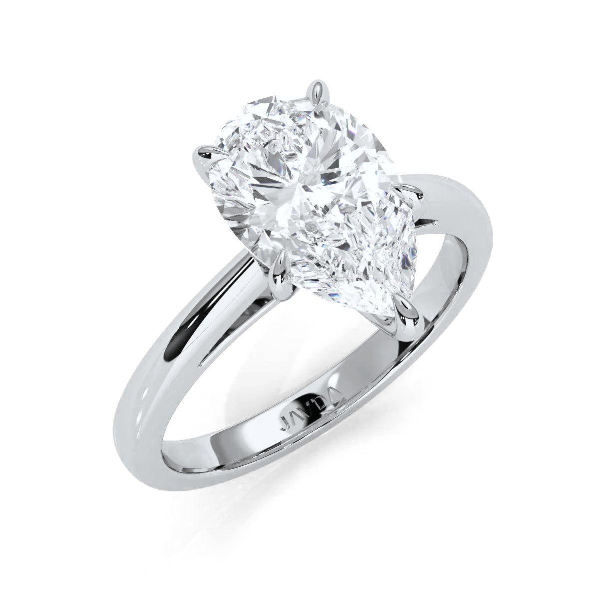 4g Cathedral Style Solitaire 2.5mm Heart Engagement Ring Setting IGI Certified 1.00 Ctw.