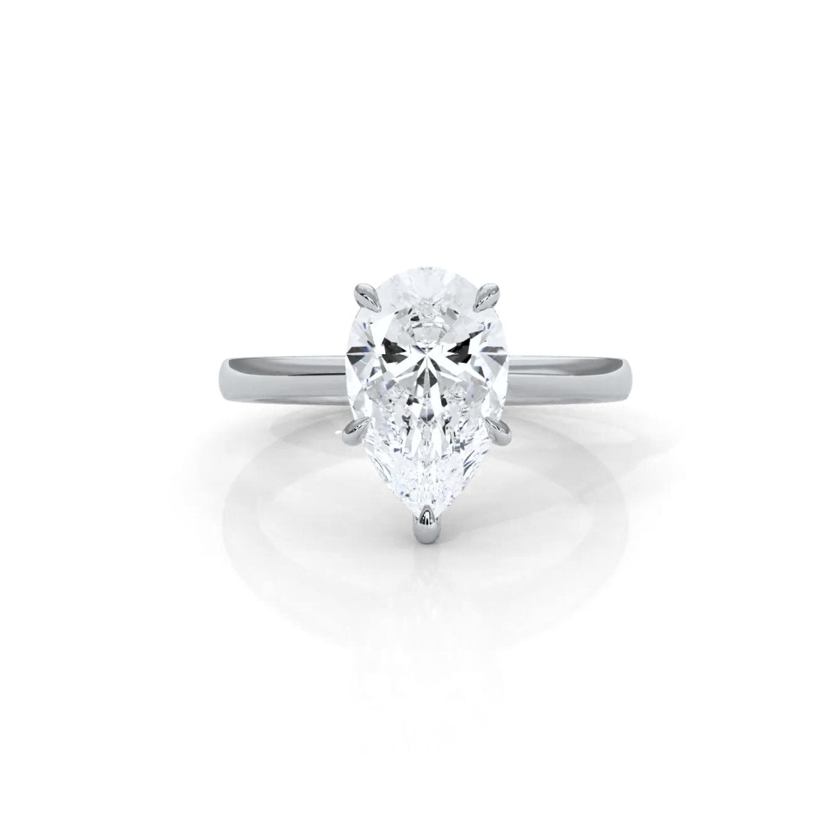 4g Cathedral Style Solitaire 2.5mm Heart Engagement Ring Setting IGI Certified 1.00 Ctw.