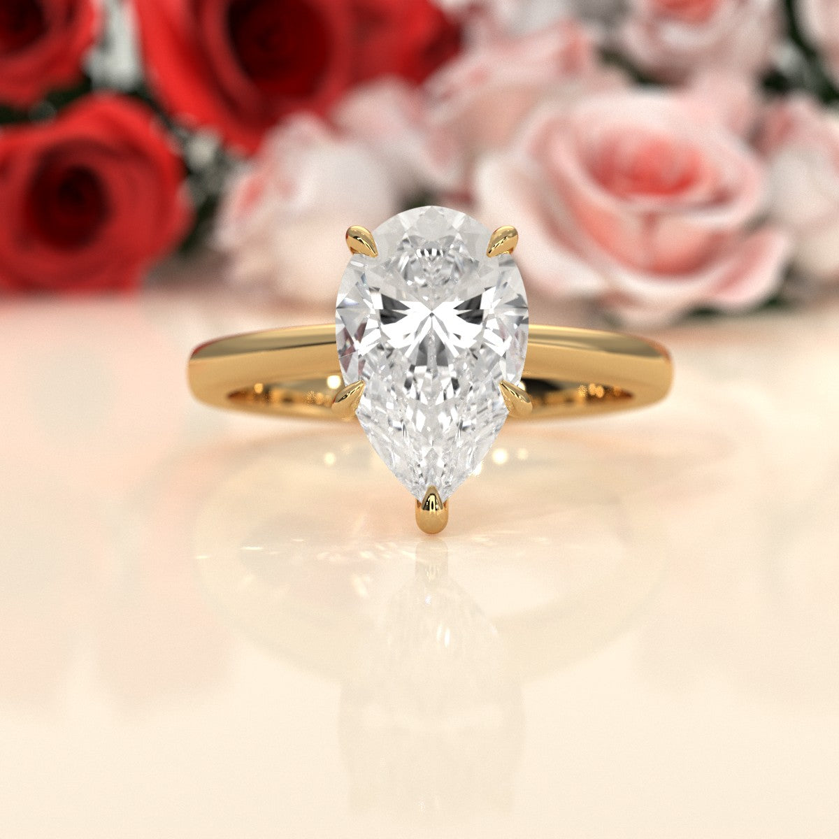 4g Cathedral Style Solitaire 2.5mm Heart Engagement Ring Setting IGI Certified 1.00 Ctw.