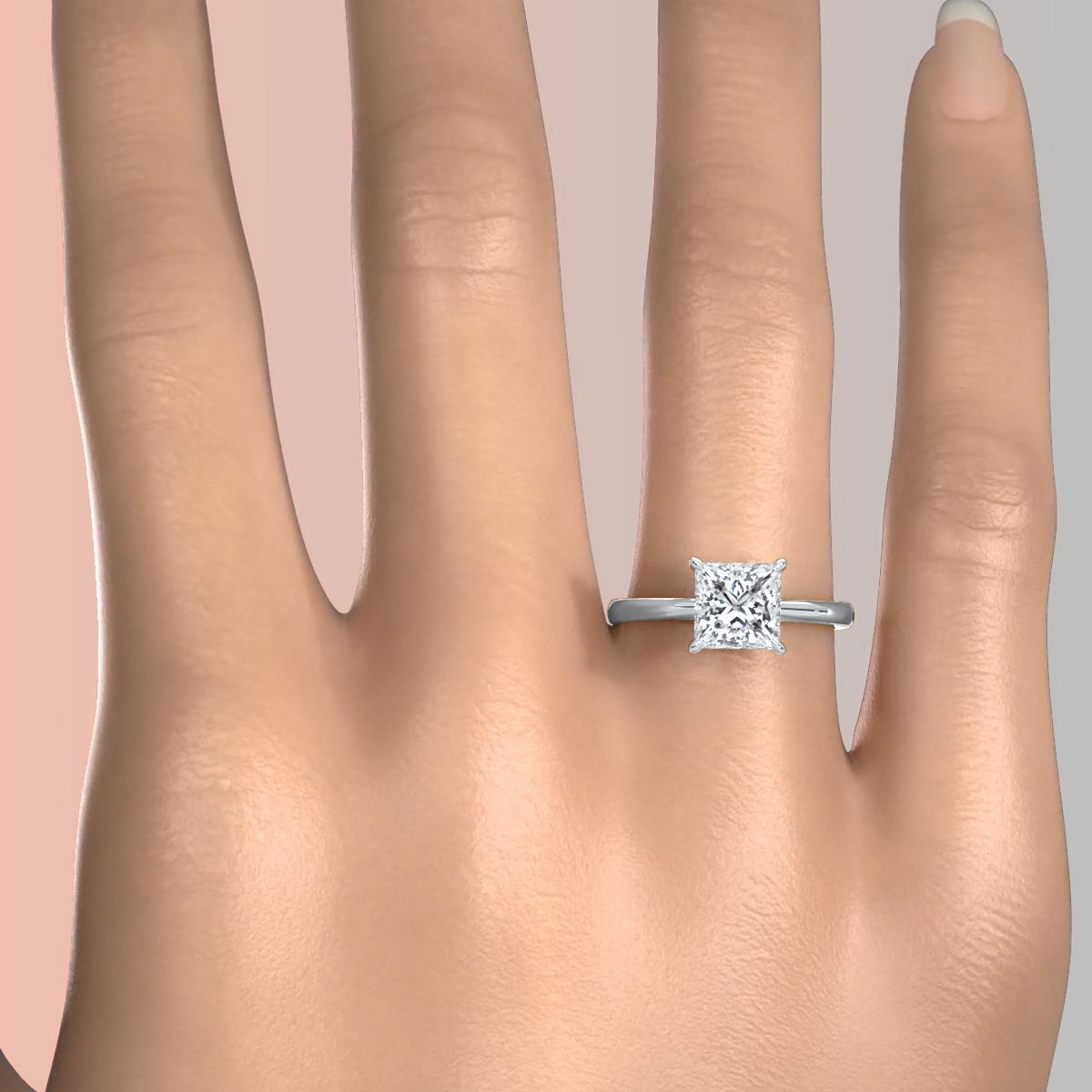 4g Cathedral Style Solitaire 2.5mm Heart Engagement Ring Setting IGI Certified 1.00 Ctw.