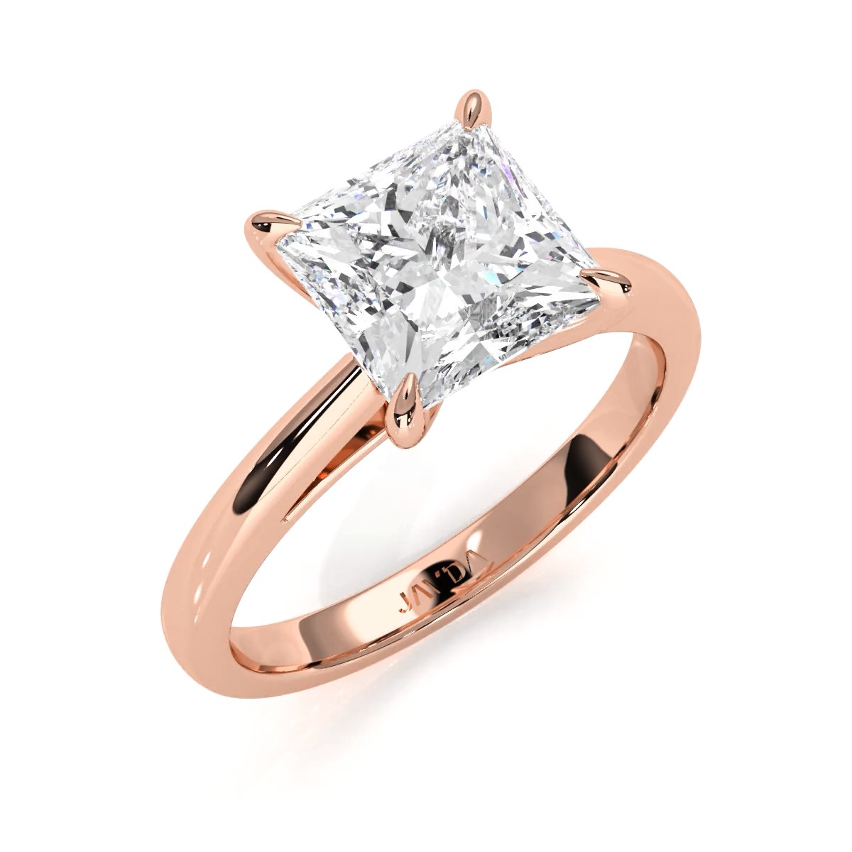 4g Cathedral Style Solitaire 2.5mm Heart Engagement Ring Setting IGI Certified 1.00 Ctw.