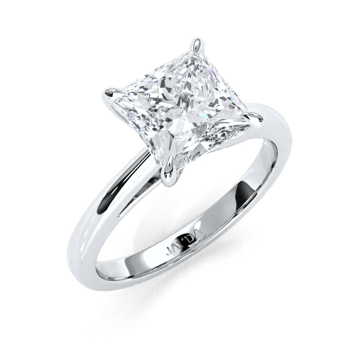 4g Cathedral Style Solitaire 2.5mm Heart Engagement Ring Setting IGI Certified 1.00 Ctw.
