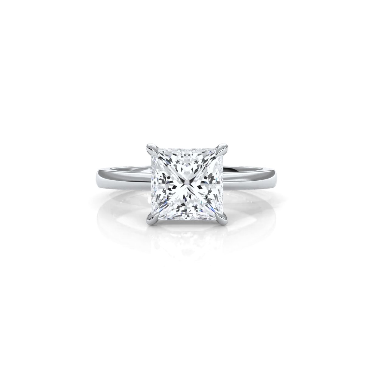 4g Cathedral Style Solitaire 2.5mm Heart Engagement Ring Setting IGI Certified 1.00 Ctw.
