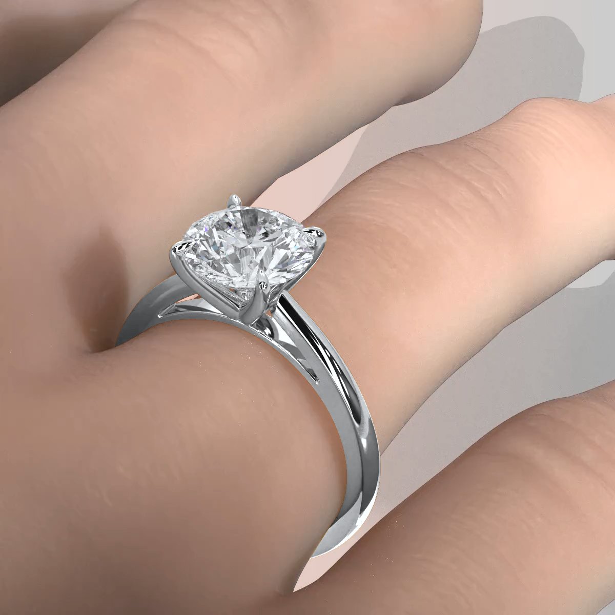 4g Cathedral Style Solitaire 2.5mm Heart Engagement Ring Setting IGI Certified 1.00 Ctw.