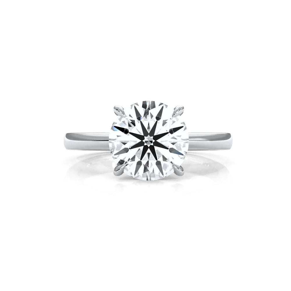 4g Cathedral Style Solitaire 2.5mm Heart Engagement Ring Setting IGI Certified 1.00 Ctw.