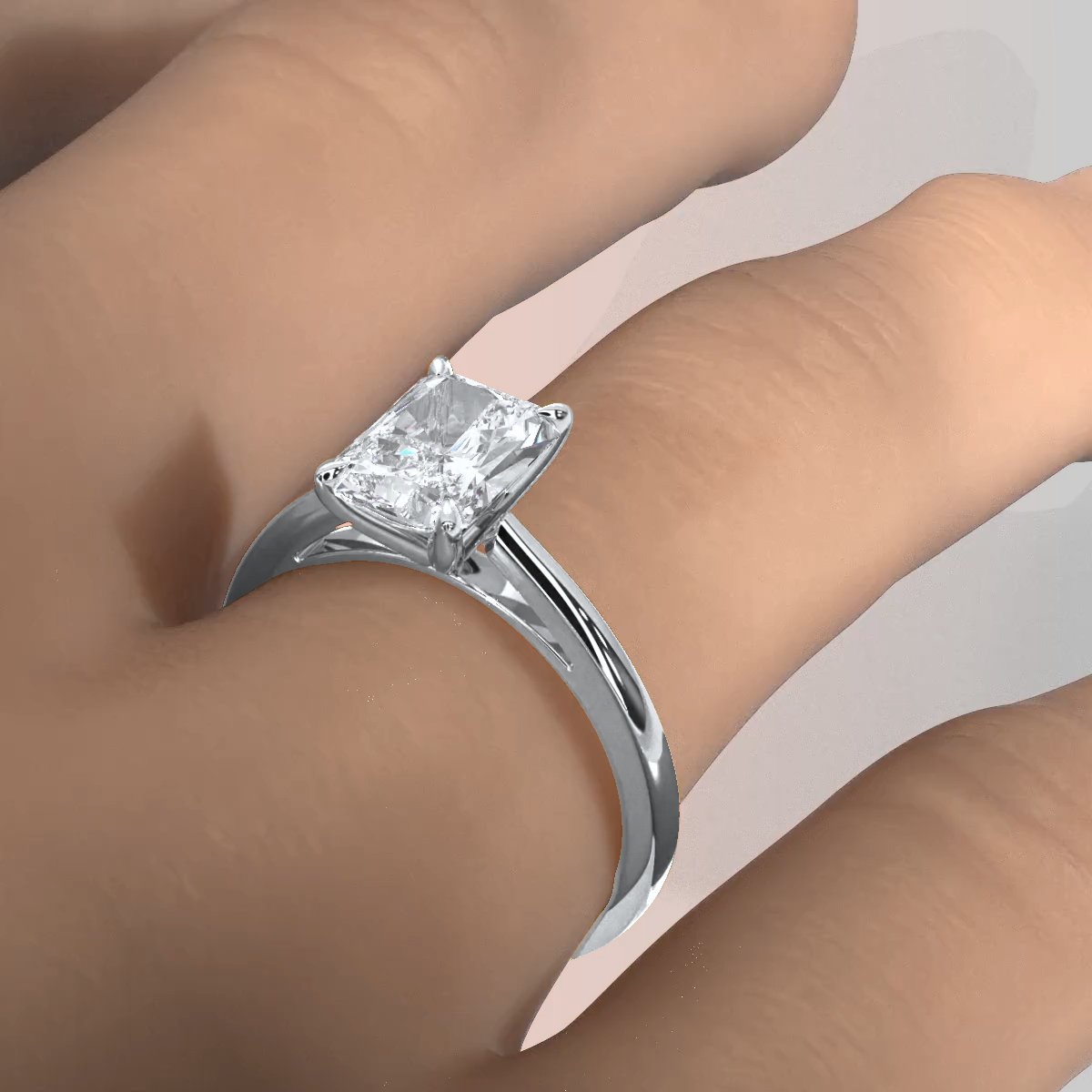 4g Cathedral Style Solitaire 2.5mm Heart Engagement Ring Setting IGI Certified 1.00 Ctw.