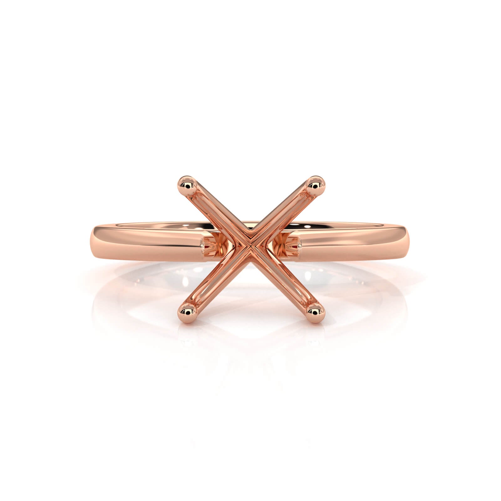 4g Cathedral Style Solitaire  Semi Mount Engagement Ring Setting 2.5mm