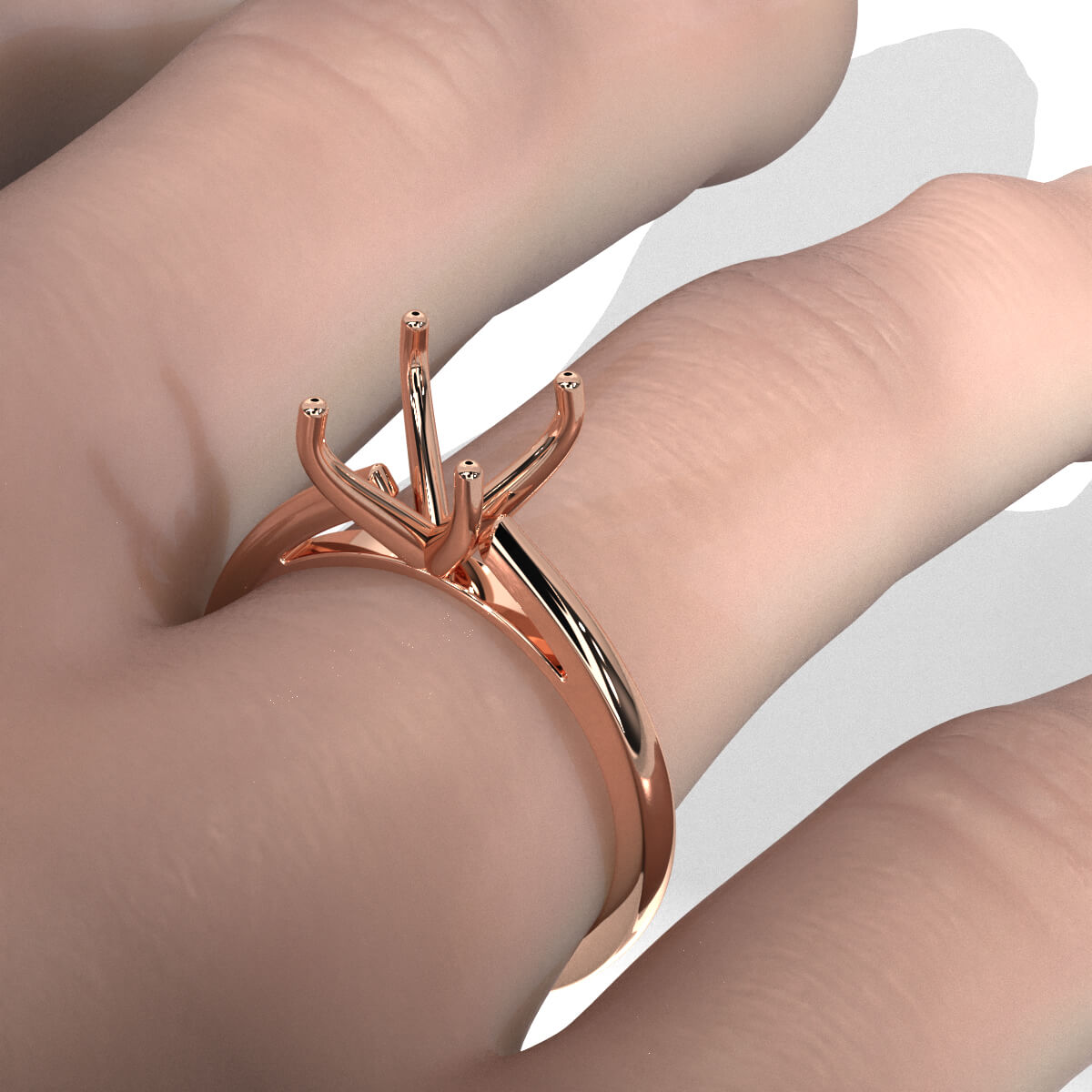 4g Cathedral Style Solitaire  Semi Mount Engagement Ring Setting 2.5mm