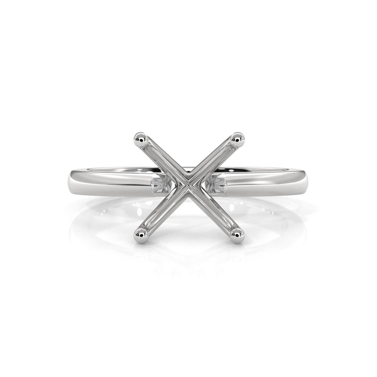 4g Cathedral Style Solitaire  Semi Mount Engagement Ring Setting 2.5mm