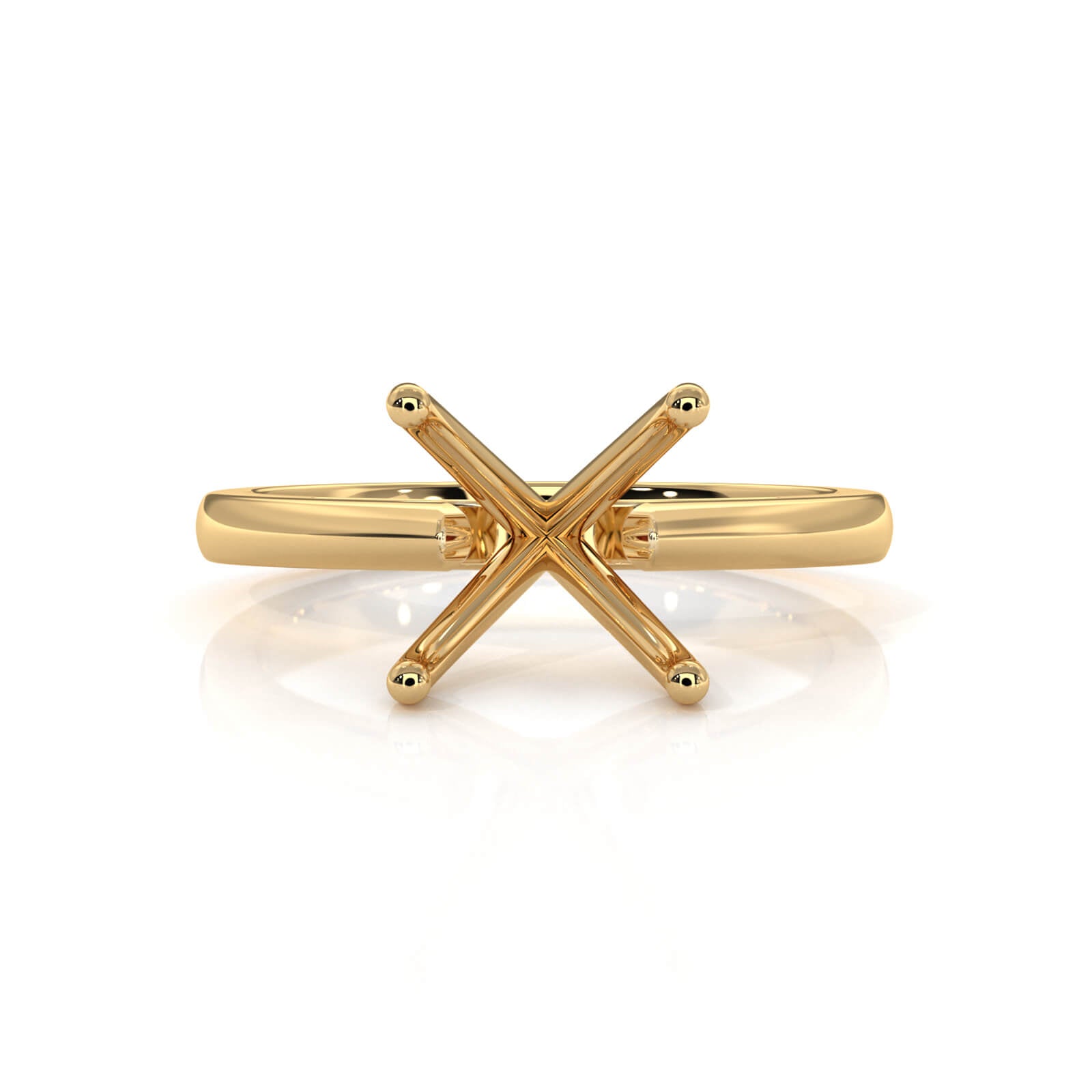 4g Cathedral Style Solitaire  Semi Mount Engagement Ring Setting 2.5mm