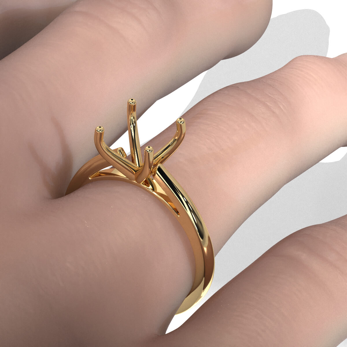 4g Cathedral Style Solitaire  Semi Mount Engagement Ring Setting 2.5mm