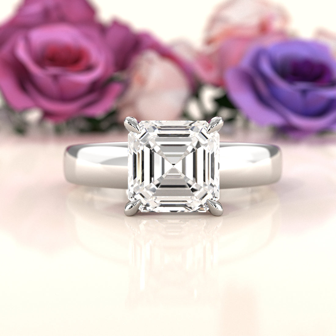 7g Cathedral Style Solitaire Lab Grown Diamond IGI Certified Engagement Ring 5.5mm 1.00 Ctw.