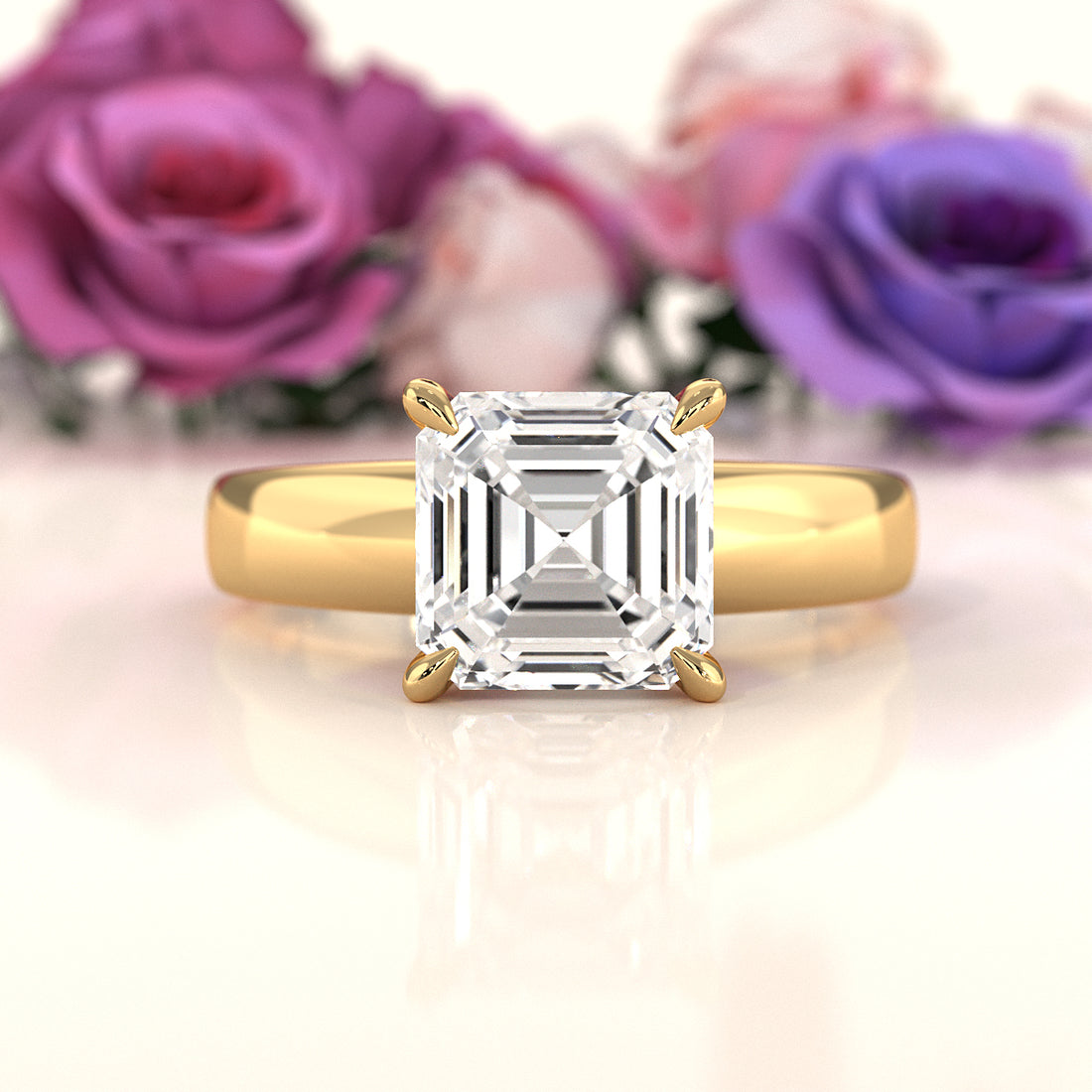 7g Cathedral Style Solitaire Lab Grown Diamond IGI Certified Engagement Ring 5.5mm 1.00 Ctw.