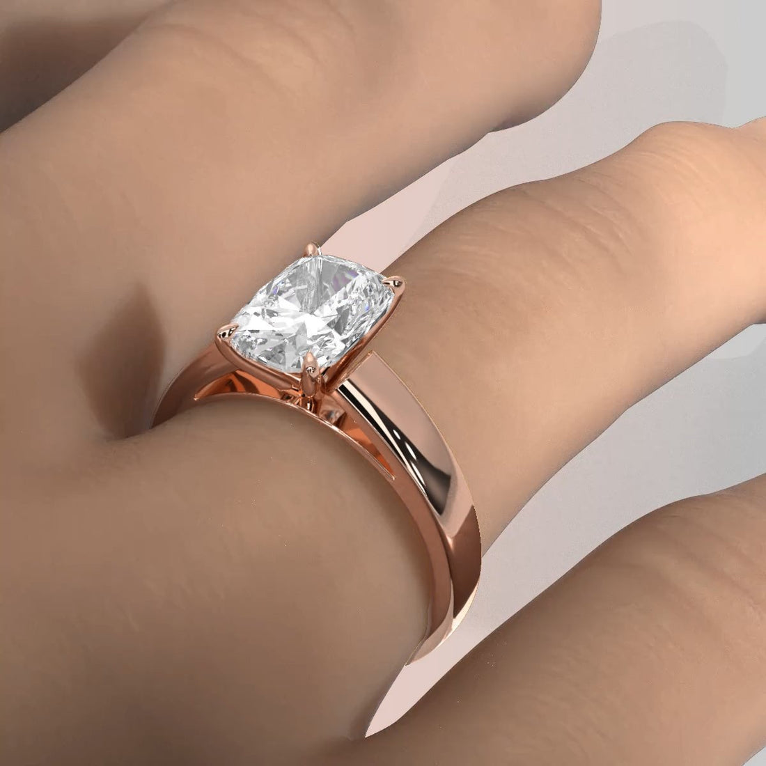 7g Cathedral Style Solitaire Lab Grown Diamond IGI Certified Engagement Ring 5.5mm 1.00 Ctw.