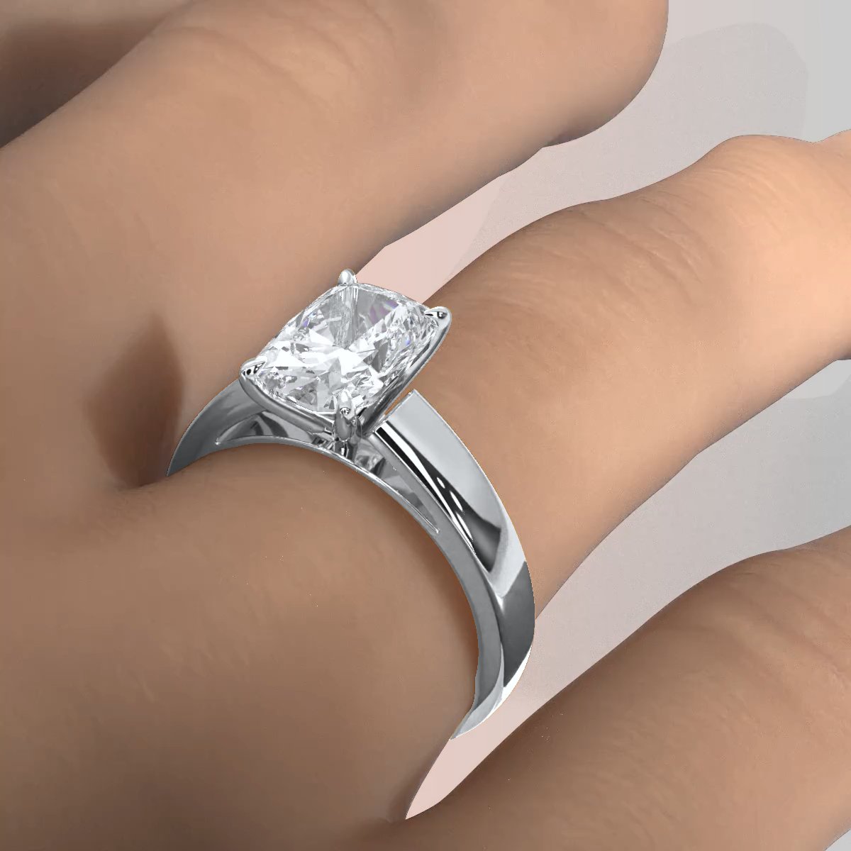 7g Cathedral Style Solitaire Lab Grown Diamond IGI Certified Engagement Ring 5.5mm 1.00 Ctw.