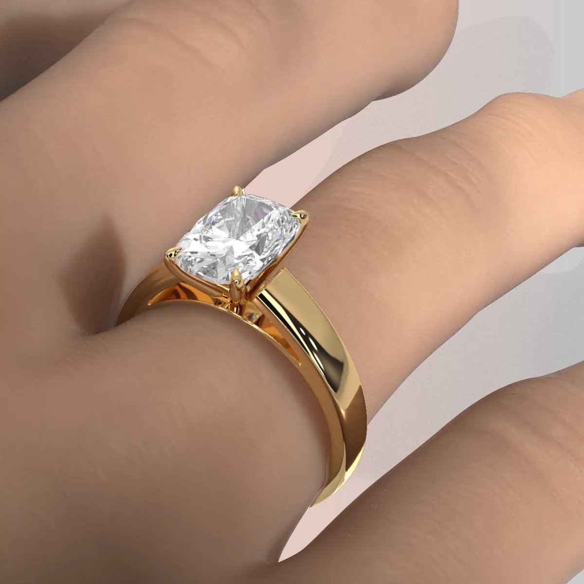 7g Cathedral Style Solitaire Lab Grown Diamond IGI Certified Engagement Ring 5.5mm 1.00 Ctw.