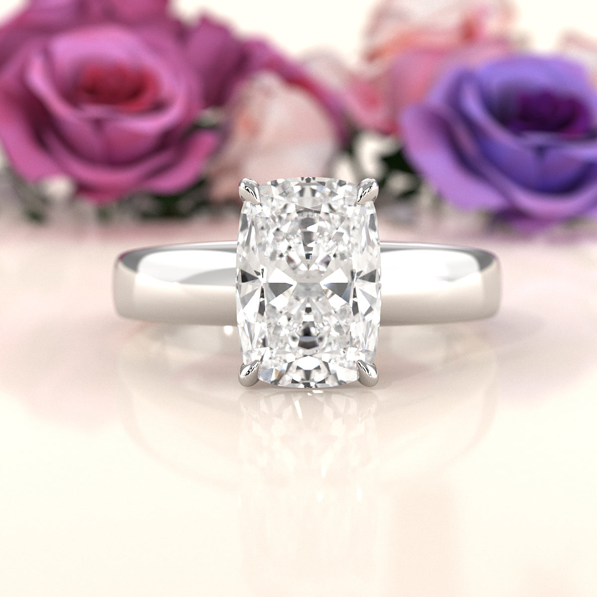 7g Cathedral Style Solitaire Lab Grown Diamond IGI Certified Engagement Ring 5.5mm 1.00 Ctw.
