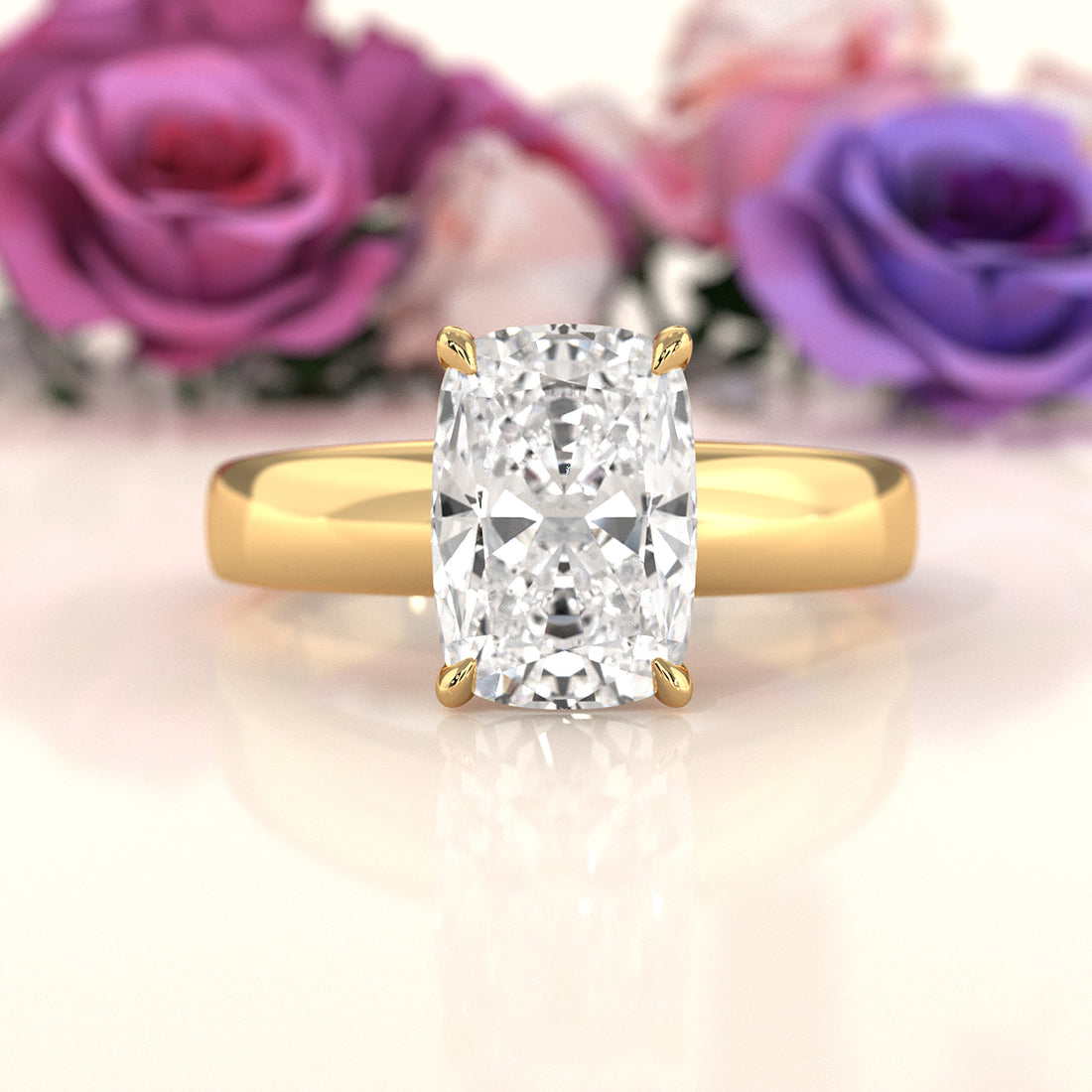 7g Cathedral Style Solitaire Lab Grown Diamond IGI Certified Engagement Ring 5.5mm 1.00 Ctw.