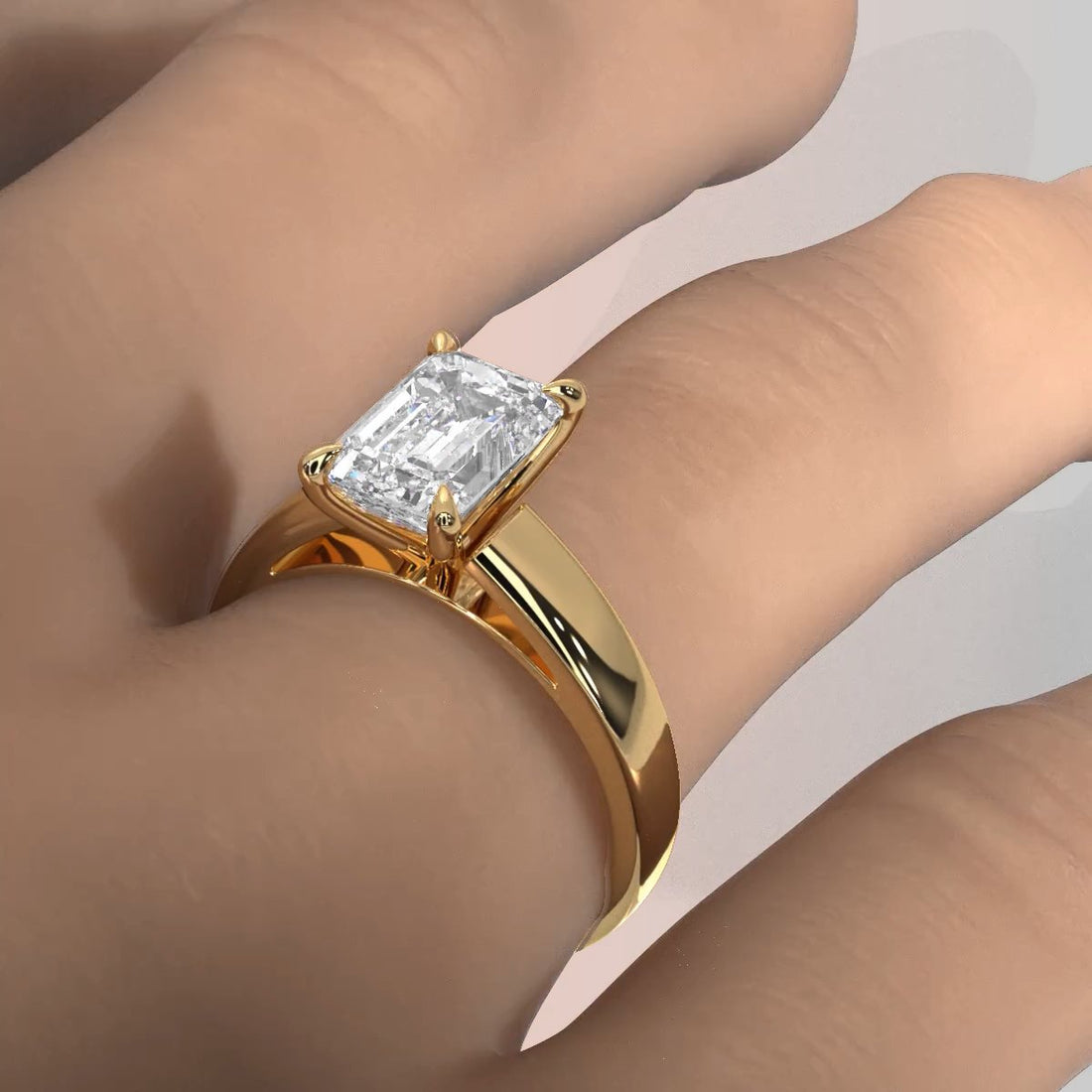 7g Cathedral Style Solitaire Lab Grown Diamond IGI Certified Engagement Ring 5.5mm 1.00 Ctw.