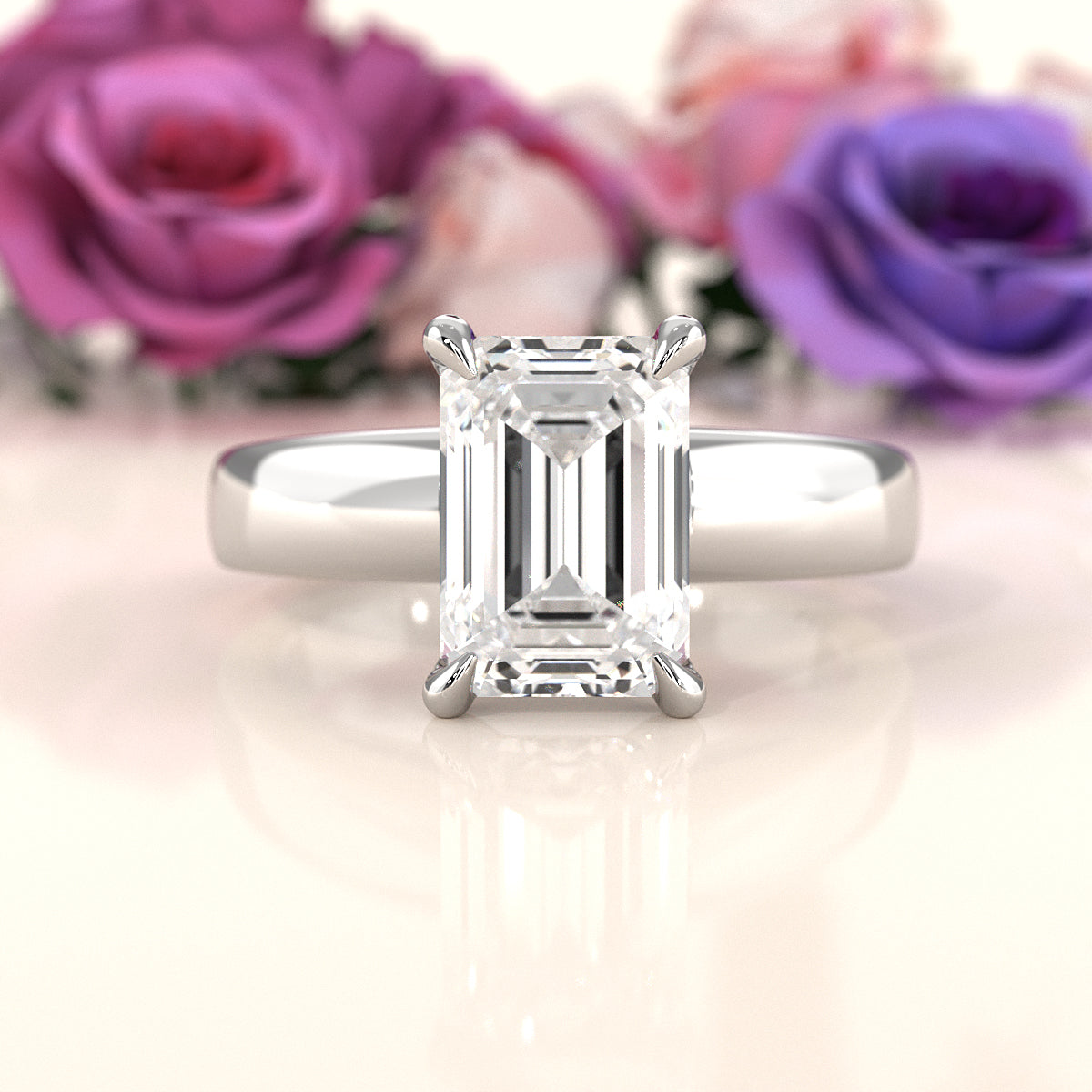 7g Cathedral Style Solitaire Lab Grown Diamond IGI Certified Engagement Ring 5.5mm 1.00 Ctw.