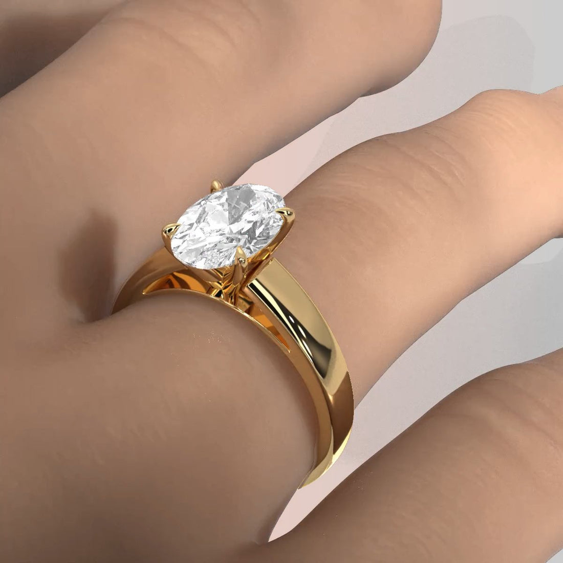 7g Cathedral Style Solitaire Lab Grown Diamond IGI Certified Engagement Ring 5.5mm 1.00 Ctw.