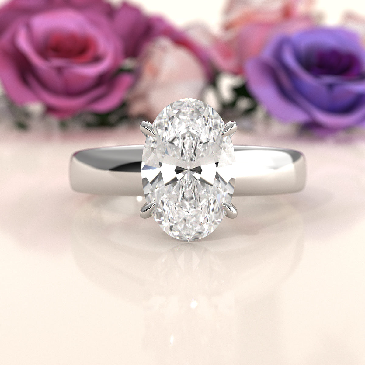 7g Cathedral Style Solitaire Lab Grown Diamond IGI Certified Engagement Ring 5.5mm 1.00 Ctw.