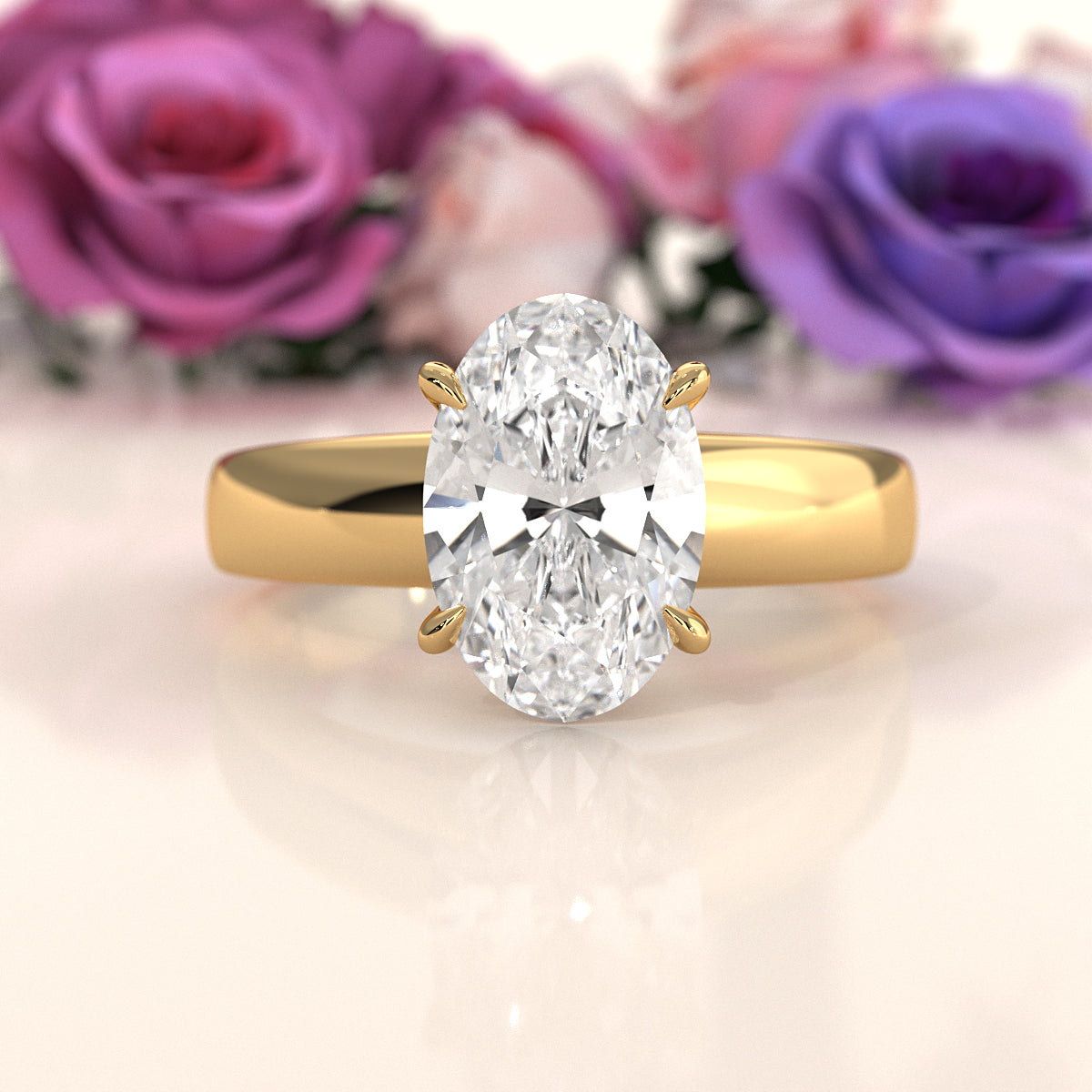 7g Cathedral Style Solitaire Lab Grown Diamond IGI Certified Engagement Ring 5.5mm 1.00 Ctw.