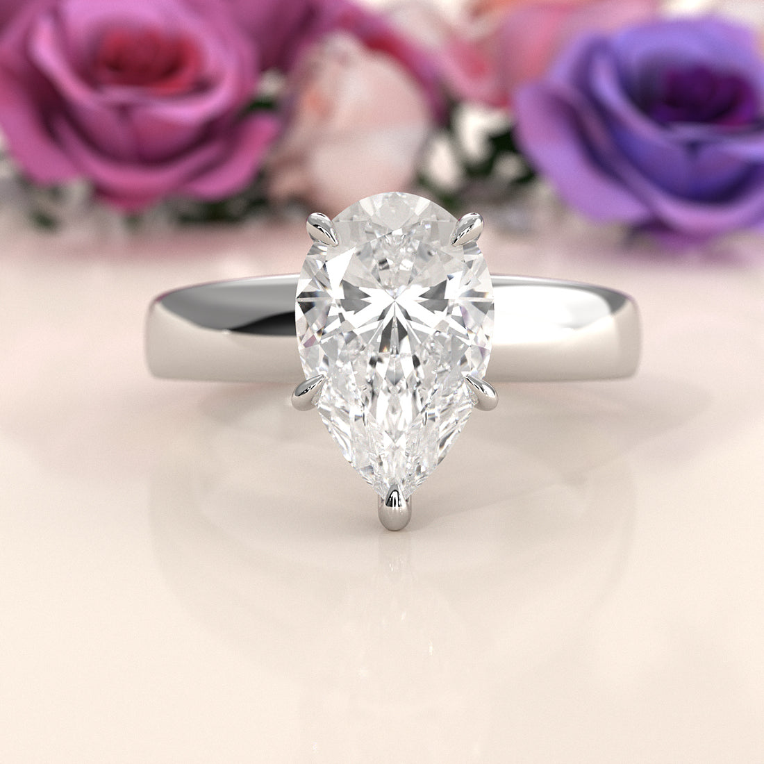 7g Cathedral Style Solitaire Lab Grown Diamond IGI Certified Engagement Ring 5.5mm 1.00 Ctw.