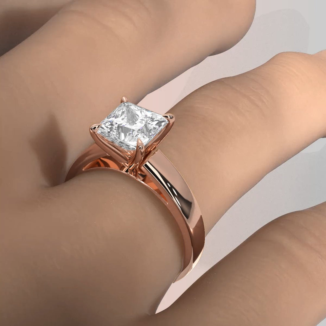 7g Cathedral Style Solitaire Lab Grown Diamond IGI Certified Engagement Ring 5.5mm 1.00 Ctw.