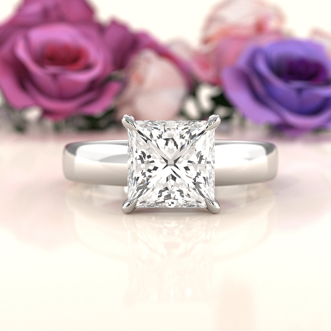 7g Cathedral Style Solitaire Lab Grown Diamond IGI Certified Engagement Ring 5.5mm 1.00 Ctw.