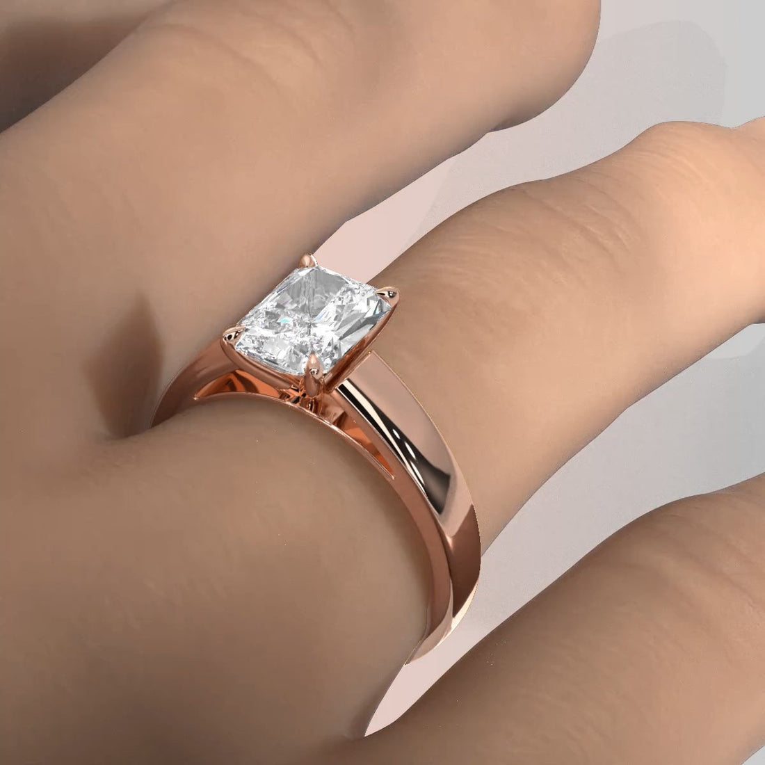 7g Cathedral Style Solitaire Lab Grown Diamond IGI Certified Engagement Ring 5.5mm 1.00 Ctw.