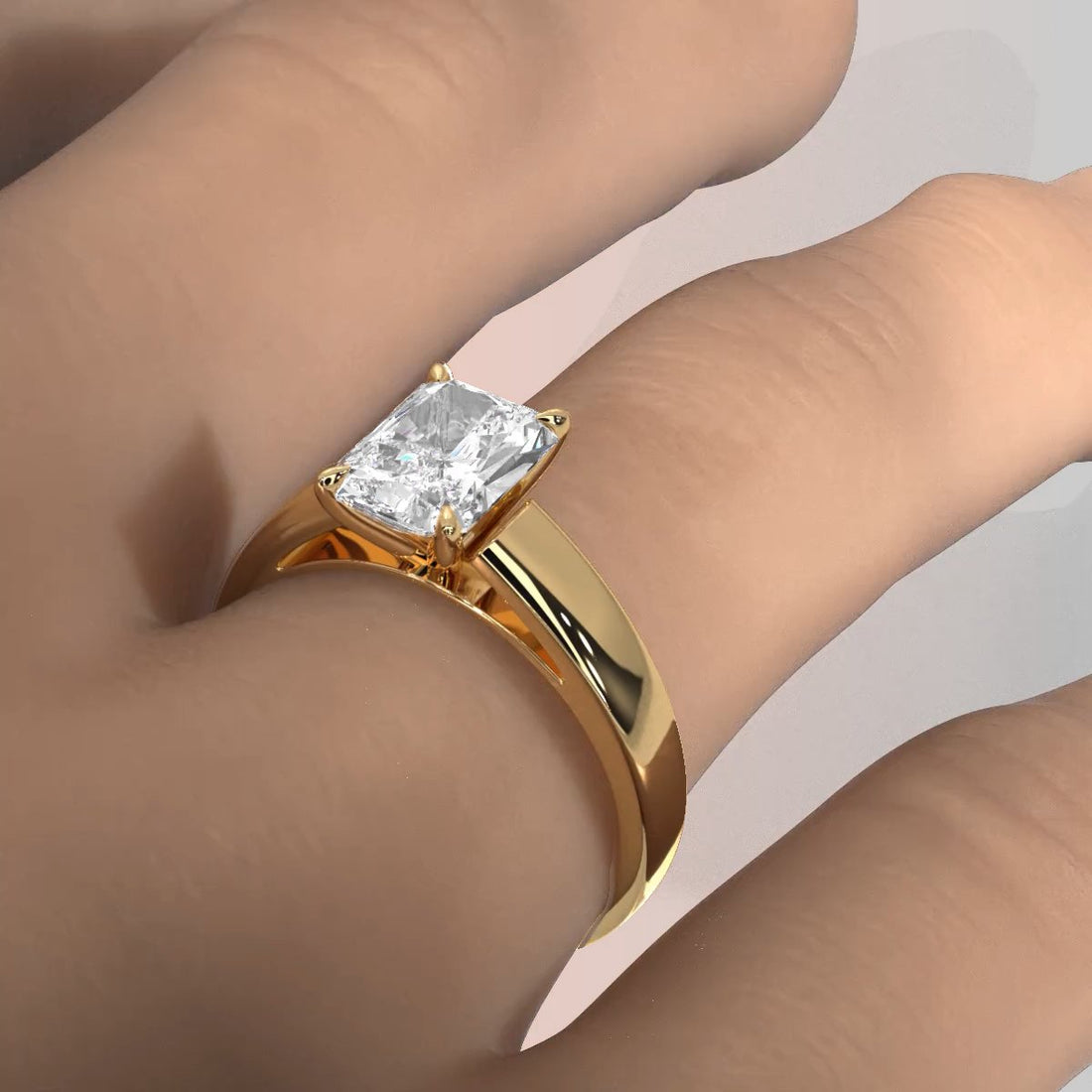 7g Cathedral Style Solitaire Lab Grown Diamond IGI Certified Engagement Ring 5.5mm 1.00 Ctw.