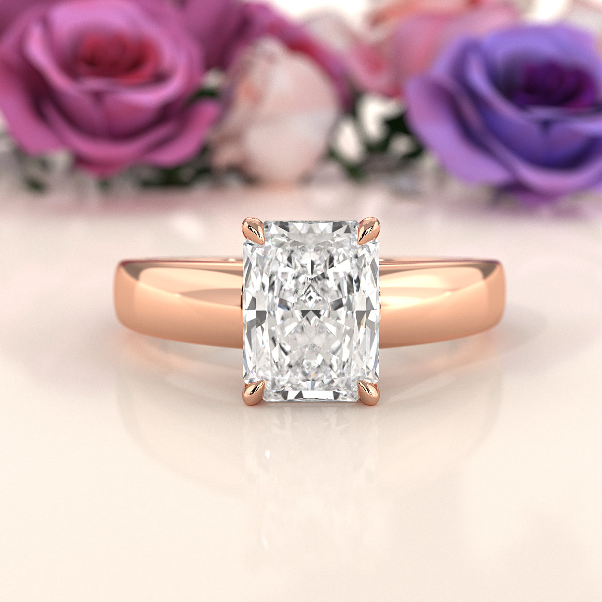 7g Cathedral Style Solitaire Lab Grown Diamond IGI Certified Engagement Ring 5.5mm 1.00 Ctw.