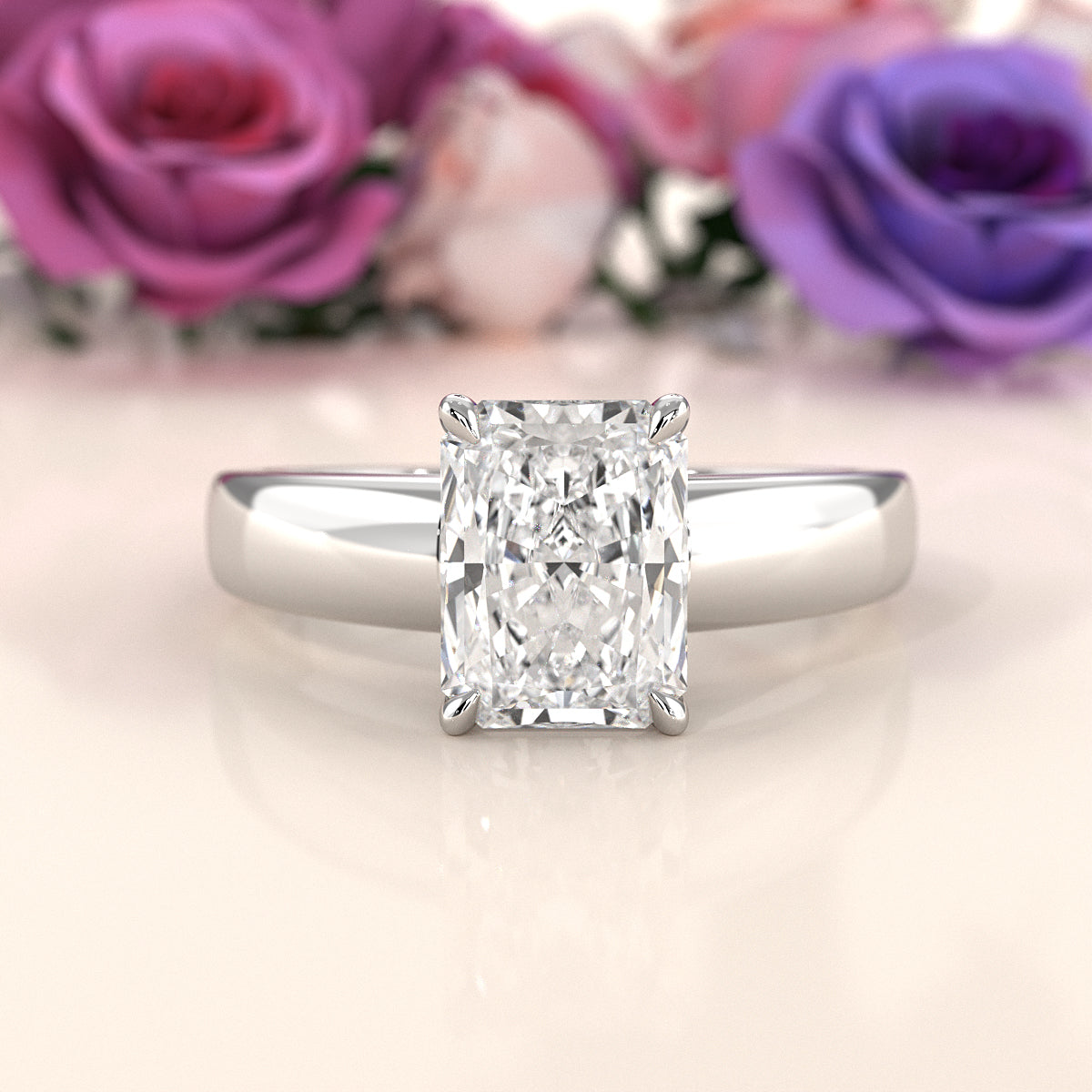 7g Cathedral Style Solitaire Lab Grown Diamond IGI Certified Engagement Ring 5.5mm 1.00 Ctw.