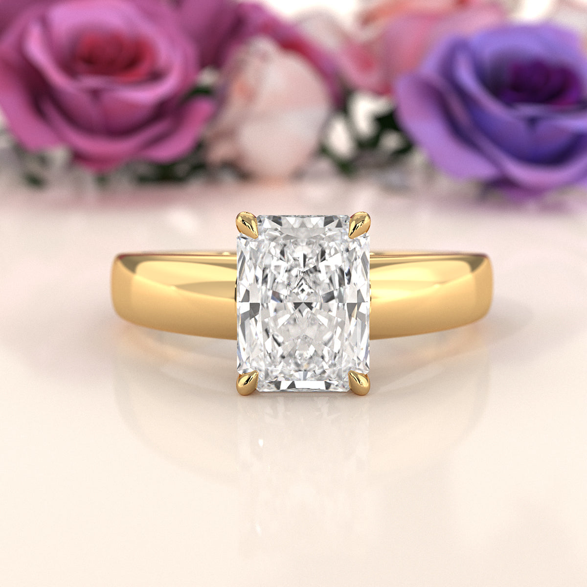 7g Cathedral Style Solitaire Lab Grown Diamond IGI Certified Engagement Ring 5.5mm 1.00 Ctw.