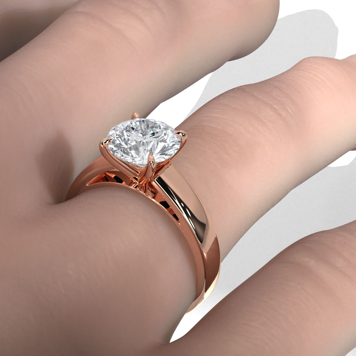 7g Cathedral Style Solitaire Lab Grown Diamond IGI Certified Engagement Ring 5.5mm 1.00 Ctw.