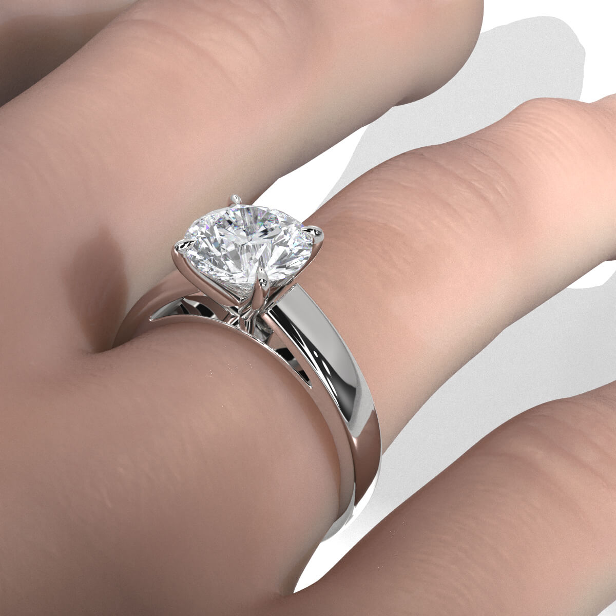 7g Cathedral Style Solitaire Lab Grown Diamond IGI Certified Engagement Ring 5.5mm 1.00 Ctw.