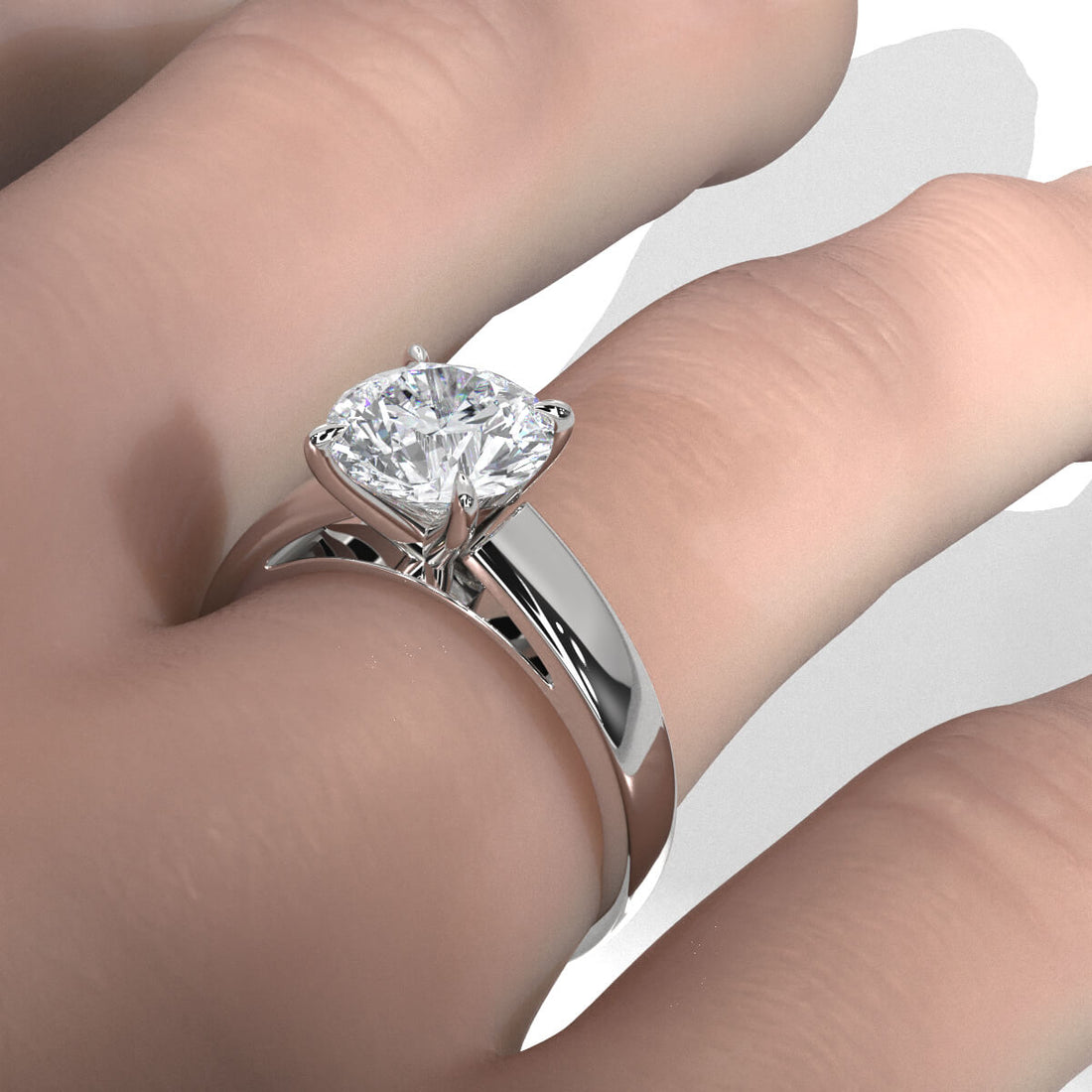 7g Cathedral Style Solitaire Lab Grown Diamond IGI Certified Engagement Ring 5.5mm 1.00 Ctw.