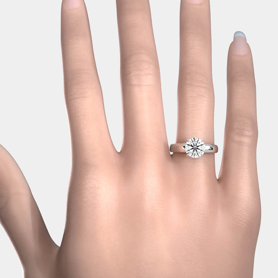 7g Cathedral Style Solitaire Lab Grown Diamond IGI Certified Engagement Ring 5.5mm 1.00 Ctw.