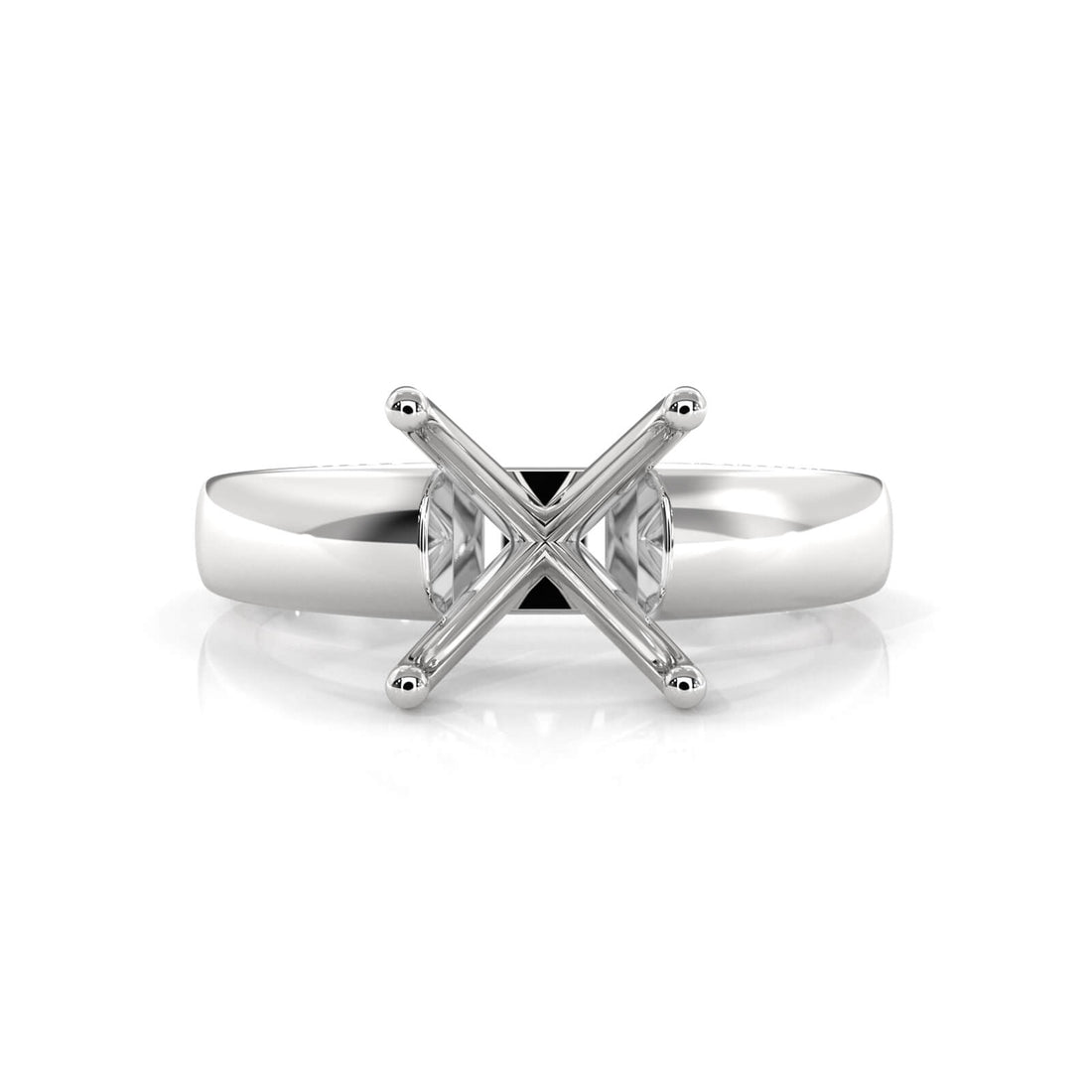 7g Cathedral Style Solitaire Semi Mount Engagement Ring Setting 5.5mm