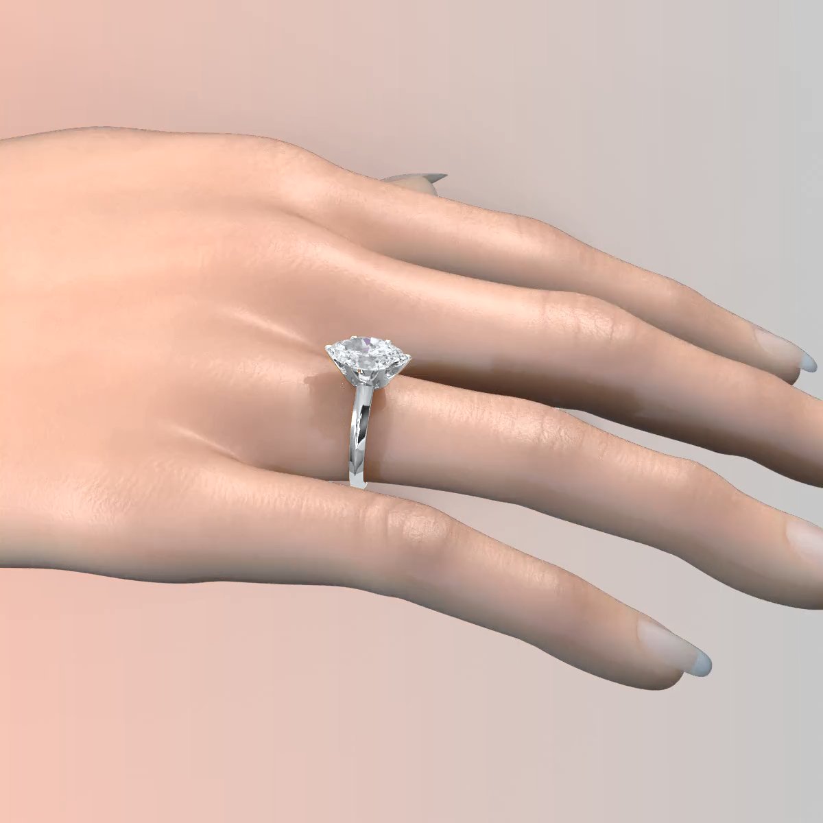 4g Six Prong Knife Edge Lab Grown Diamond IGI Certified Solitaire 3mm Ring Setting 1.00 Ct.