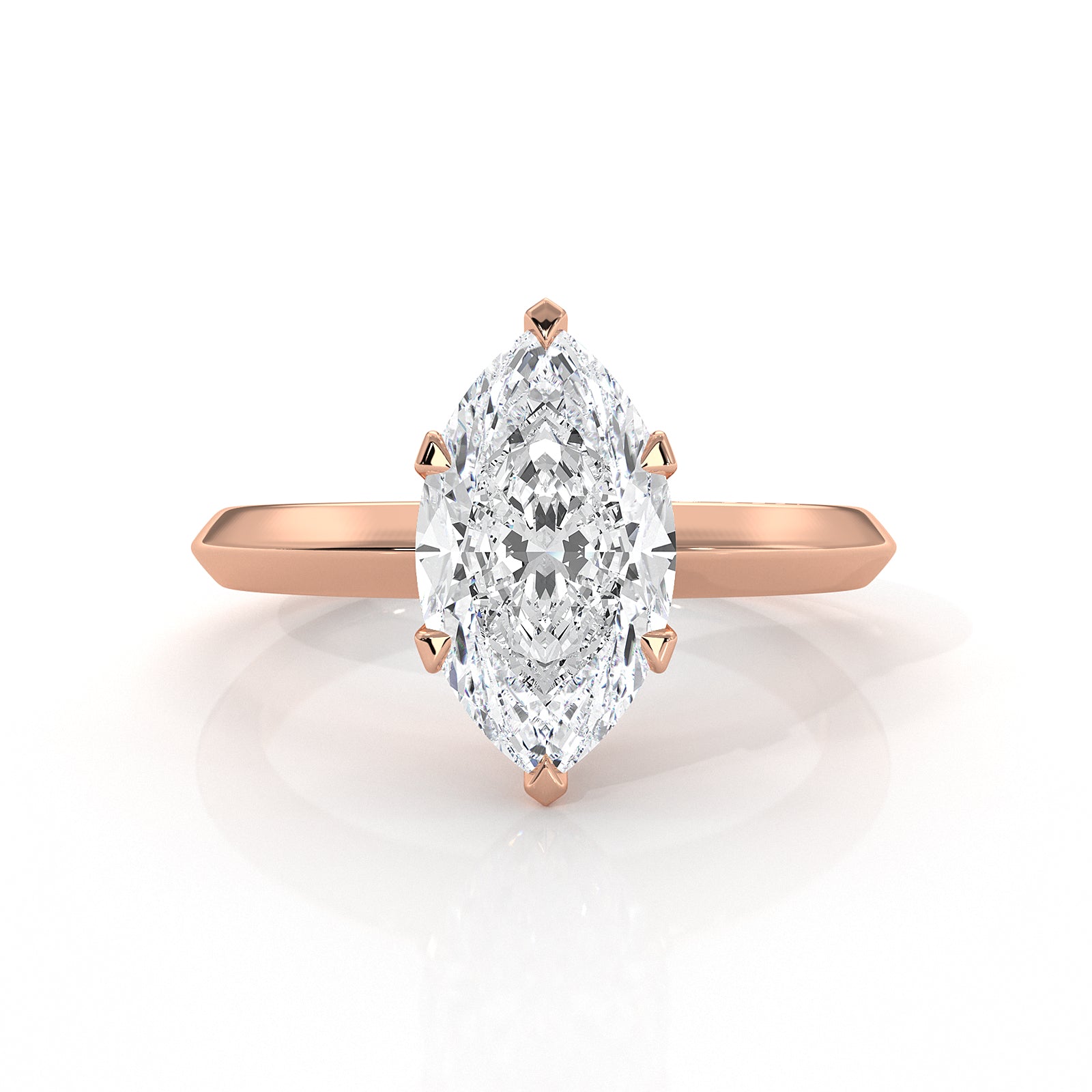 4g Six Prong Knife Edge Lab Grown Diamond IGI Certified Solitaire 3mm Ring Setting 1.00 Ct.