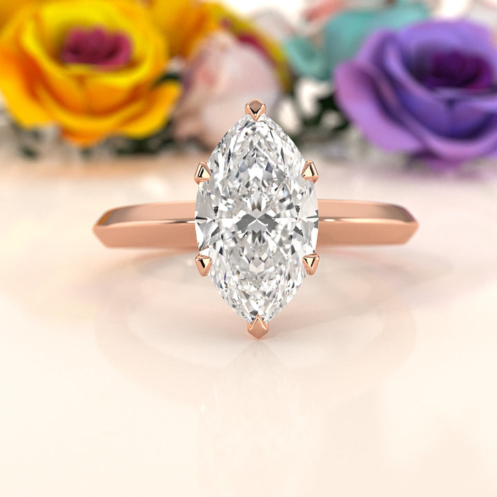 4g Six Prong Knife Edge Lab Grown Diamond IGI Certified Solitaire 3mm Ring Setting 1.00 Ct.