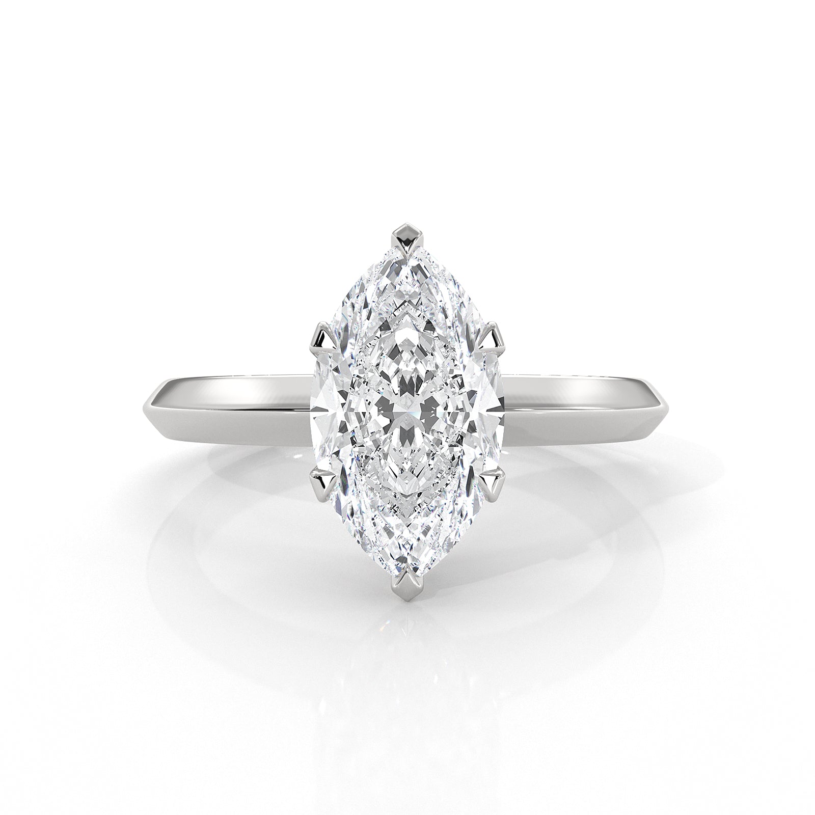 4g Six Prong Knife Edge Lab Grown Diamond IGI Certified Solitaire 3mm Ring Setting 1.00 Ct.
