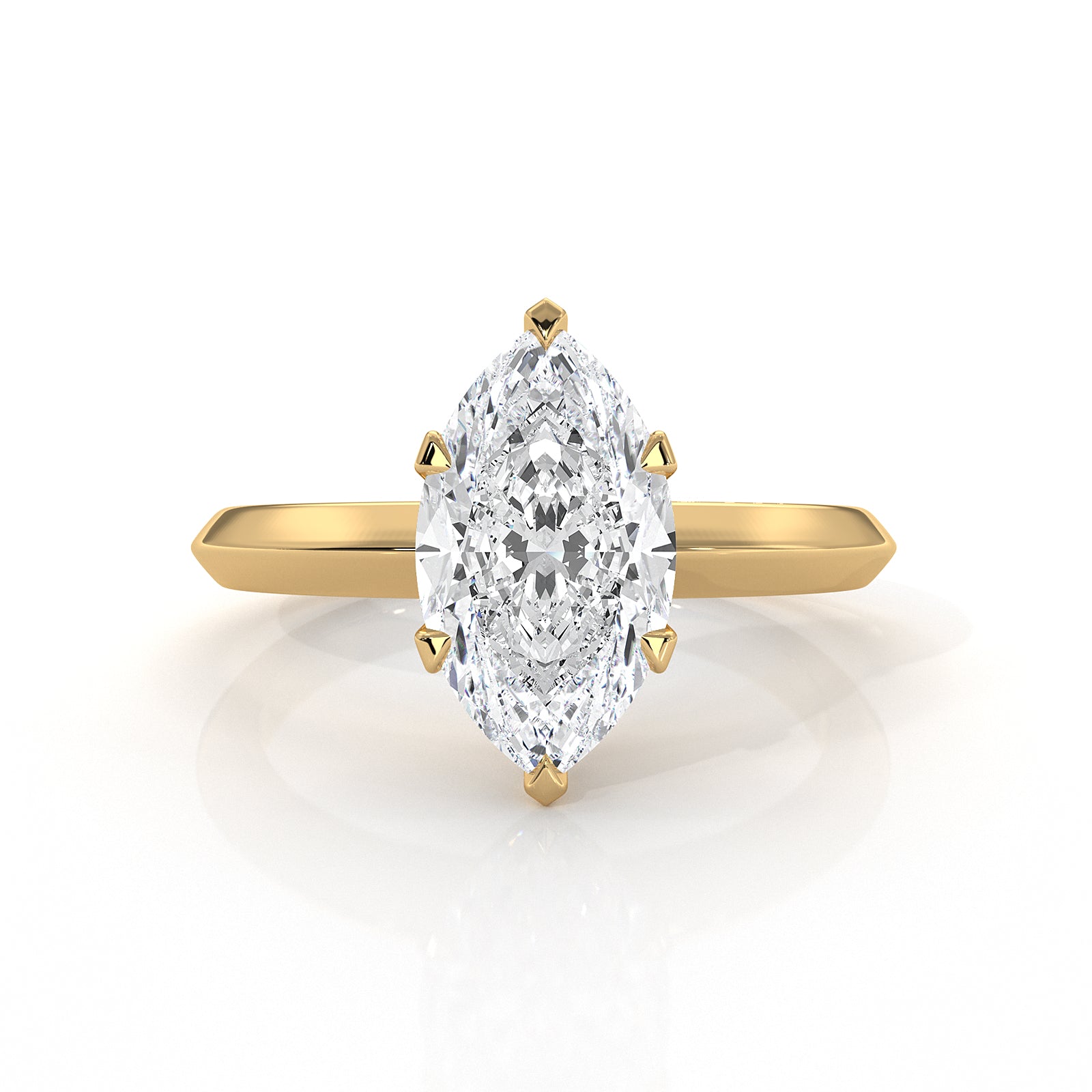 4g Six Prong Knife Edge Lab Grown Diamond IGI Certified Solitaire 3mm Ring Setting 1.00 Ct.