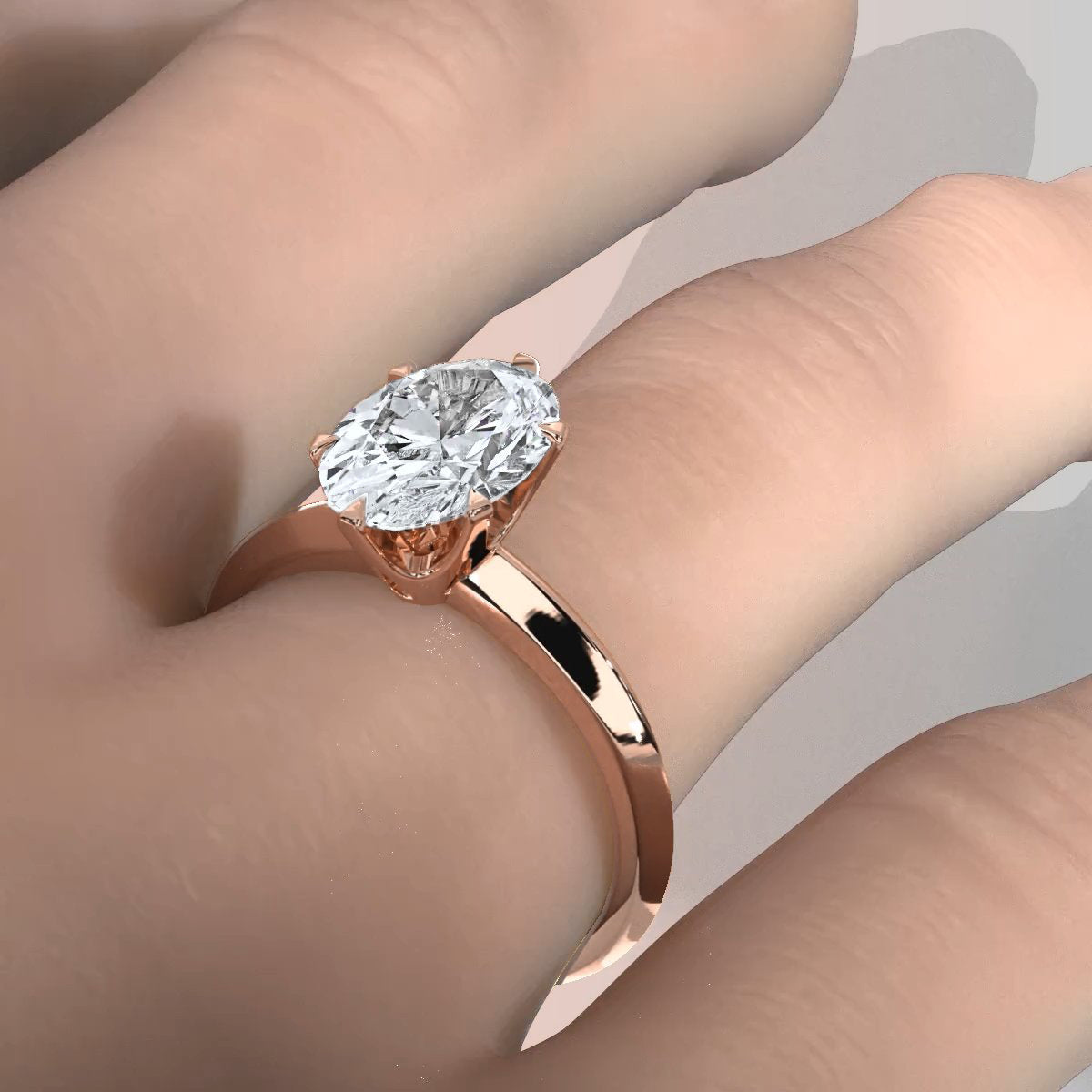 4g Six Prong Knife Edge Lab Grown Diamond IGI Certified Solitaire 3mm Ring Setting 1.00 Ct.