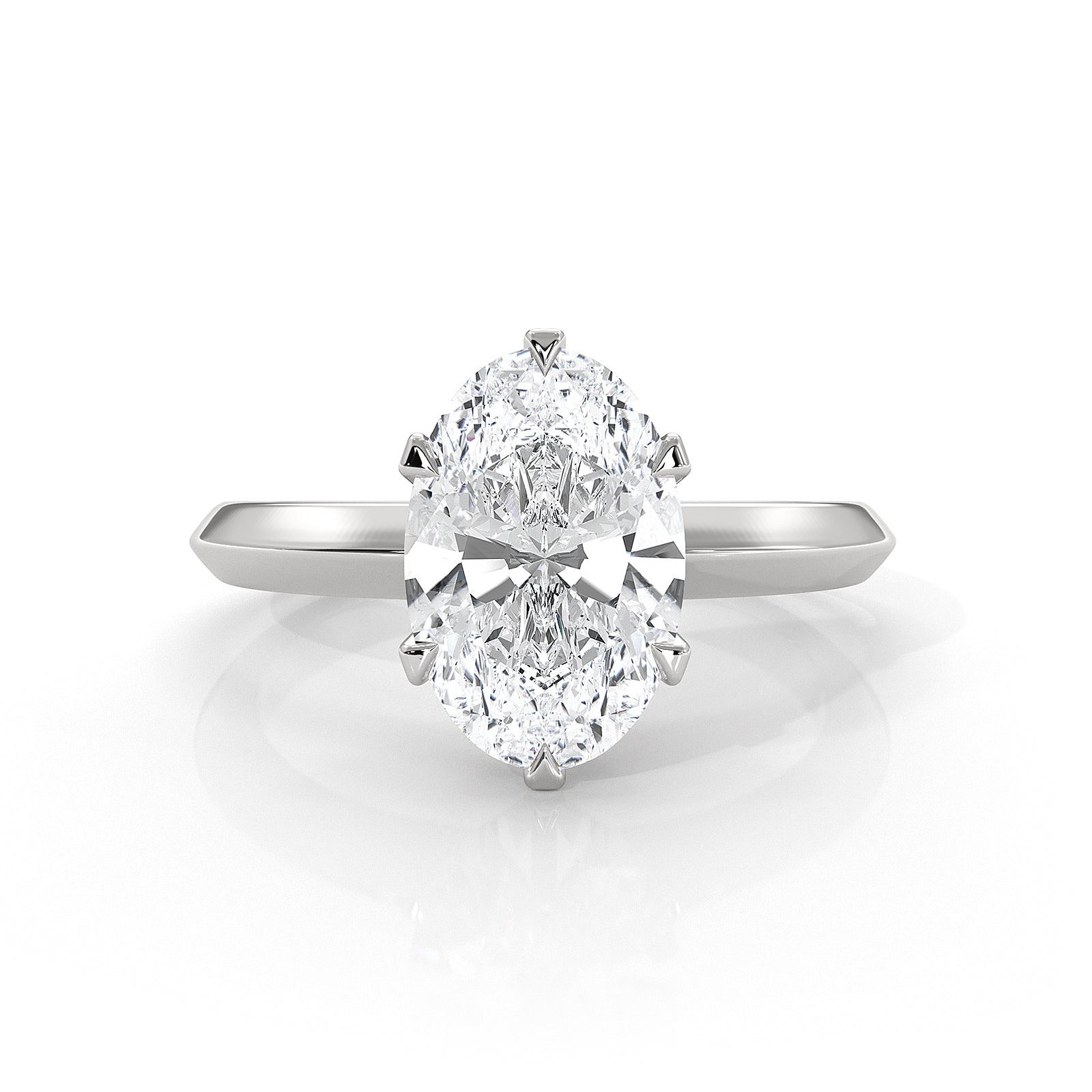 4g Six Prong Knife Edge Lab Grown Diamond IGI Certified Solitaire 3mm Ring Setting 1.00 Ct.
