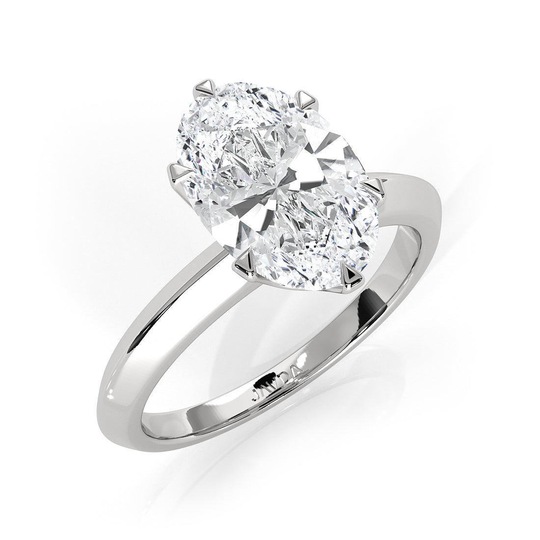 4g Six Prong Knife Edge Lab Grown Diamond IGI Certified Solitaire 3mm Ring Setting 1.00 Ct.