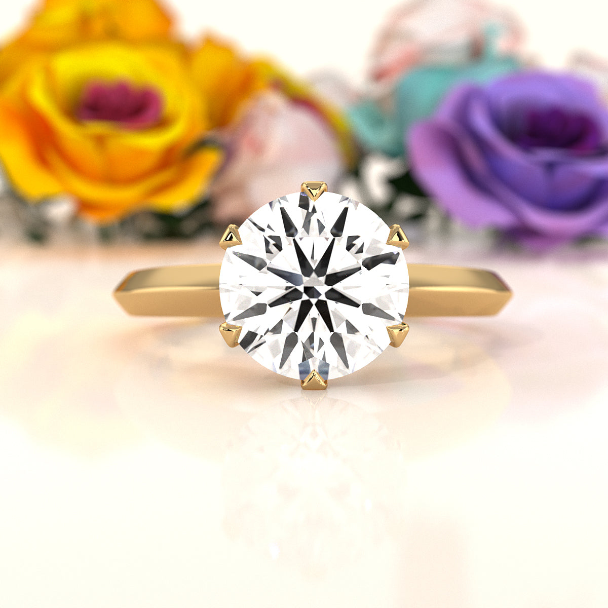 4g Six Prong Knife Edge Lab Grown Diamond IGI Certified Solitaire 3mm Ring Setting 1.00 Ct.